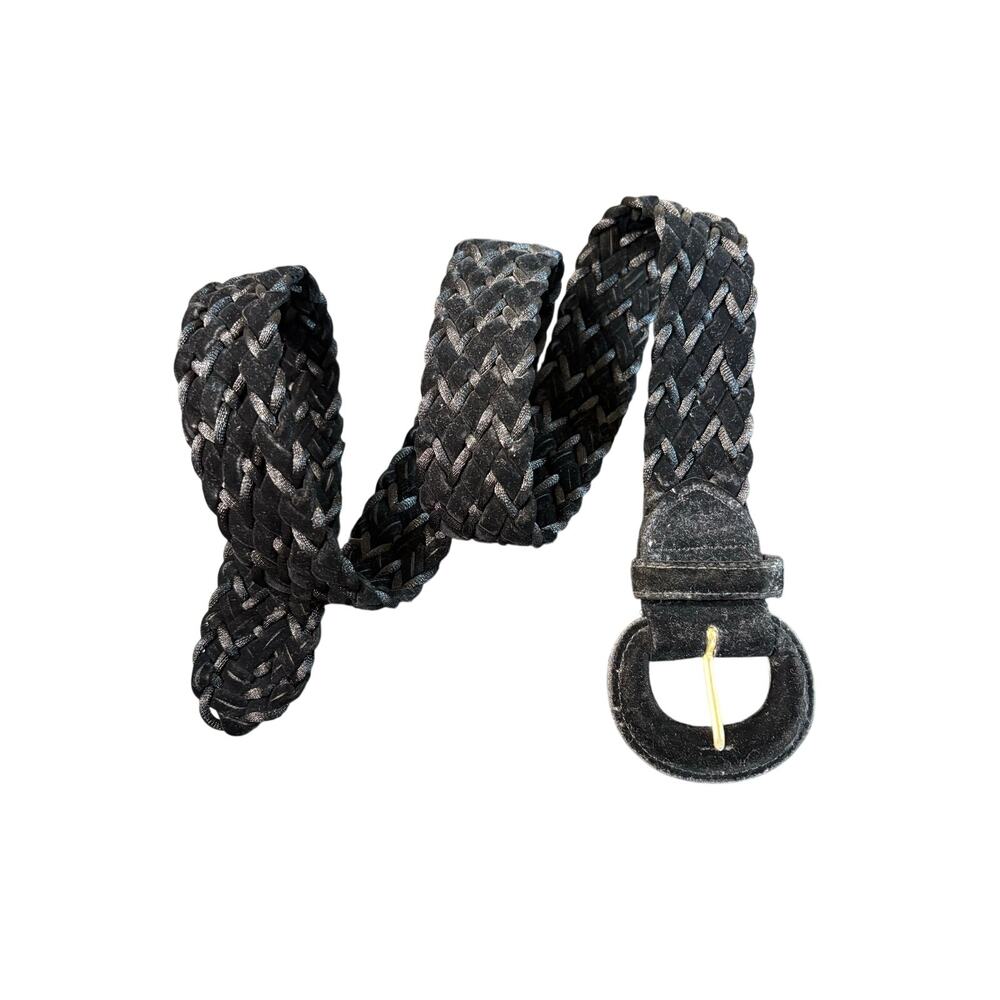 American Vintage Black Velvety Braided Belt- Ashley Smith Y2K 90s S/M Minimalist